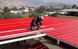 Instalación de Aluzinc lineal y curvo TR4, TR5 y TR6